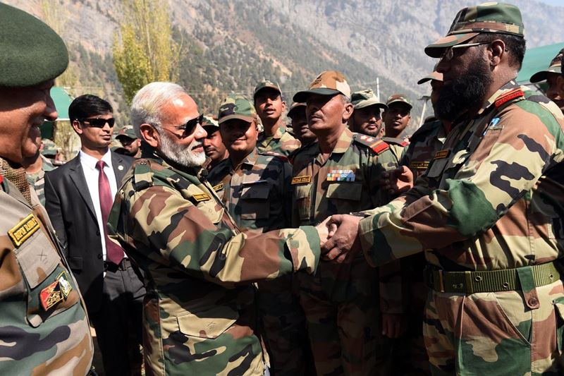 narendra modi, narendra modi diwali celebration, diwali 2027, diwali with jawans, diwali celebration, narendra modi pics, narendra modi diwali pics, diwali pics, Armed Forces, Prime Minister, Air Force Day, union government