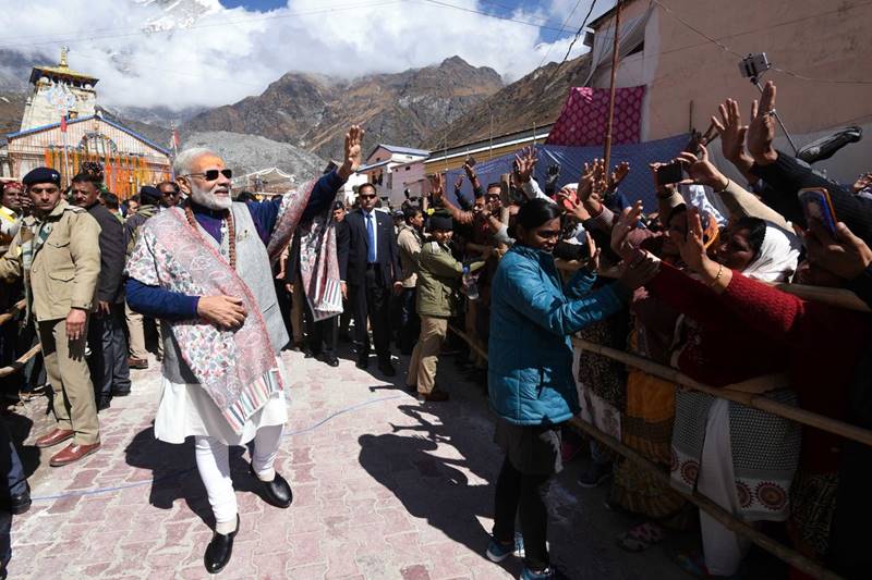 Modi in Kedarnath, narendra modi in Kedarnath, narendra modi Kedarnath visit, PM Modi in Kedarnath, Kedarnath visit, modi in Kedarnath, Narendra Modi, PM Modi lays foundation stones in kedarnath, uttarakhand flash floods, Modi in uttarakhand, PM Modi uttarakhand visit, narendra modi in uttarakhand, uttarakhand cm, Himalayan shrine, modi at Himalayan shrine, PM Modi at Himalayan shrine