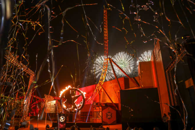 The launch of the World of the Hunger Games completes all the rides and attractions at the Lionsgate Zone