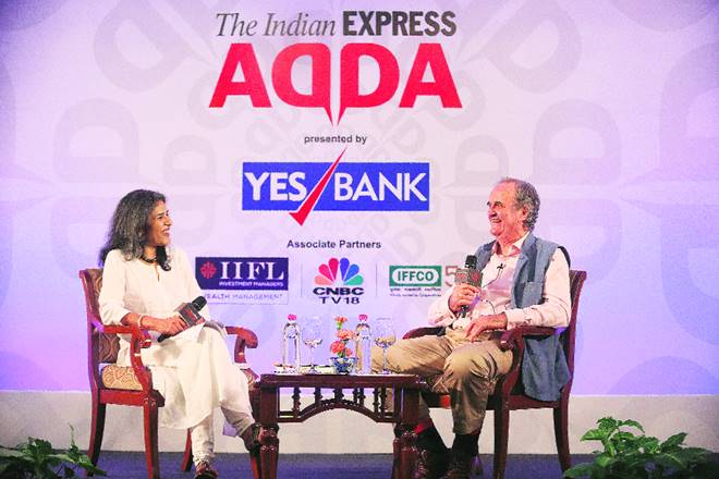 Sir Mark Tully, Sir Mark Tully on journalism, Sir Mark Tully on media, Sir Mark Tully on express adda, TV in India, Indira Gandhi’s assassination, TV news, power of rumour Sir Mark Tully, Sir Mark Tully on journalism, Sir Mark Tully on media, Sir Mark Tully on express adda, TV in India, Indira Gandhi’s assassination, TV news, power of rumour