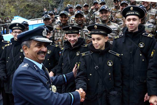 india russia tri service war game, india russia war game, war game of india russia
