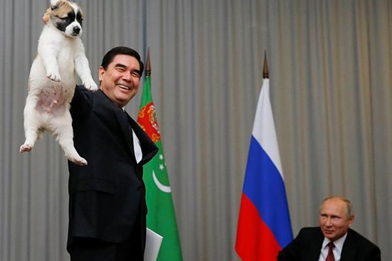 Vladimir putin, Russian President, Bulgarian shepherd, Kurbanguly Berdymukhamedov, Turkmenistan president, Russian President, Putin's dog collection, putin dogs