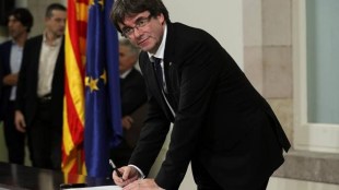 Catalonia's leader Carles Puigdemont, Catalonia, Spain