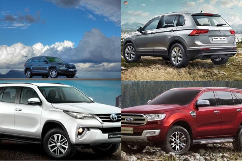 Skoda Kodiaq measures 4697 mm in length, 1882 mm in width, 1665 mm in height and has a wheelbase of 2791 mm with a ground clearance of188 mm. The SUV is longer and taller than Volkswagen Tiguan but shorter in length when compared to Toyota Fortuner and Ford Endeavour. Skoda Kodiaq is sold only in one 2.0L diesel engine variant with five colour options. The engine is powerful than that of Fortuner and Tiguan and sheds a power of 148 hp almost similar to that of Endeavour. Skoda claims a mileage of 15.25 kmpl on the Kodiaq SUV.