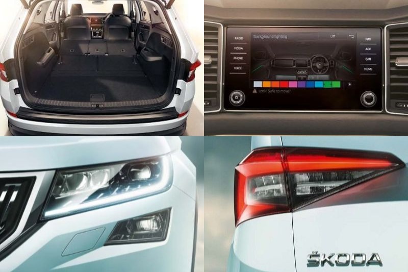 Skoda Kodiaq follows Skoda's global cystaline design language that we have seen on the Skoda Superb and Skoda Octavia. The DRLs on the Kodiaq are a bit more angular than that of in Superb giving it a differnt look and the fog lamp cluster is placed right below the headlapm cluster. There is ample boot space on the seven-seater SUV and can extend to give a space of over 2000L by folding the second row and third row seats. Skoda Kodiaq features a 8-inch infotainment system that supports Apple Car Play, Android Auto and Mirror Link. The second row-seats get rear A/C vents and a lot of utility storage space.