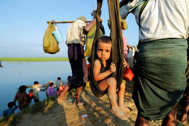 Rohingya children, United Nations Childrens Fund, Bangladesh camps, Clean water, health care, food, Rohingya