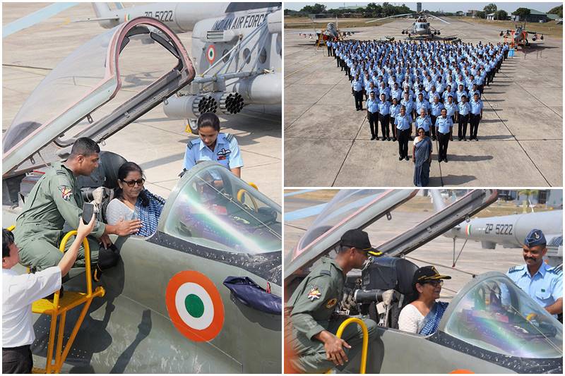 Nirmala Sitharaman, defence minister, india defence, Air Force, Jamnagar Air Force Station, defence minister Nirmala Sitharaman, MiG29 fighter aircraft, IAF, MiG29 fighter jet, pictures, images, latest pics