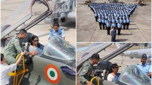 Nirmala Sitharaman, defence minister, india defence, Air Force, Jamnagar Air Force Station, defence minister Nirmala Sitharaman, MiG29 fighter aircraft, IAF, MiG29 fighter jet, pictures, images, latest pics