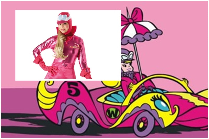 The Perils of Penelope Pitstop: Speaking of pitstops, remember Penelope Pitstop and her pink race car. Not being a female chauvinist, but this one's only for ladies. But those ladies have to have a deep love for pink, because Miss Pitstop was all about driving fast and being fabulous! [Image: (inset) Escapade Fancy Dress]