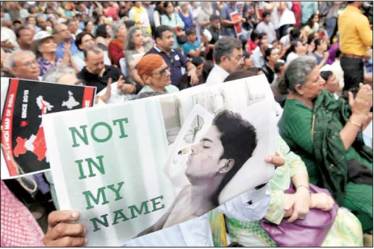 A file photo of a protest against the lynching of Muslims and Dalits at Jantar Mantar in New Delhi (PTI)