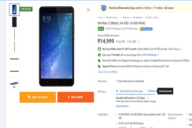 mi max 2, mi max 2 india, mi max 2 price in india, mi max, xiaomi mi max 2, xiaomi mi max 2 price, xiaomi mi max 2 price in india, xiaomi mi max 2 offers, xiaomi mi max 2 discounts, diwali sale, diwali discount on smartphones, diwali smartphone discounts, xiaomi news, latest news
