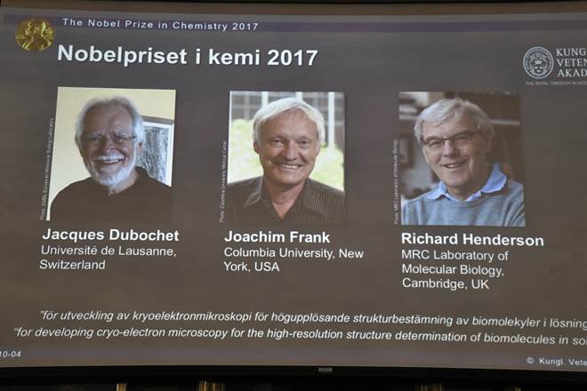 2017 Nobel Prize for chemistry, noble prize winner, list of 2017 Nobel Prize winner,Jacques Dubochet, Joachim Frank, Richard Henderson, latest news on 2017 Nobel Prize for chemistry