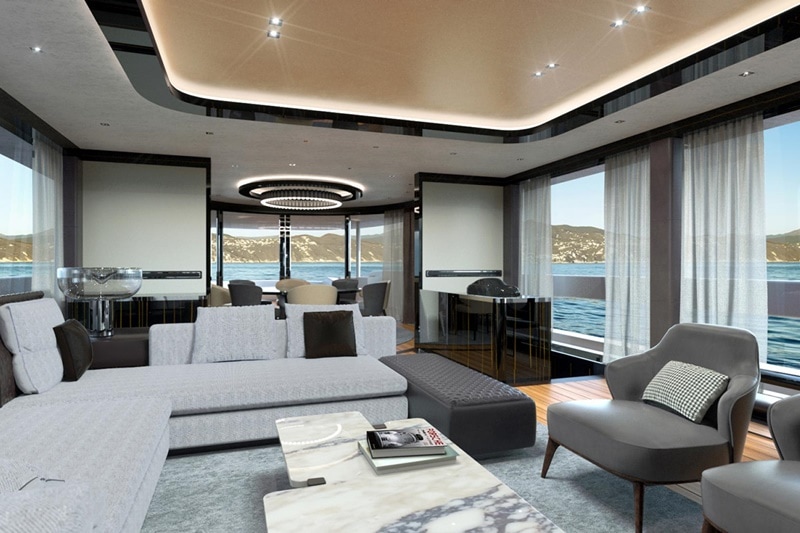 The cabin obviously is loaded with luxury, swathed in wood flooring, luxury leathers and futuristic finishes. The interior can be styled however the customer wants it like, as long as you're a "sophisticated customer", in Porsche's words.