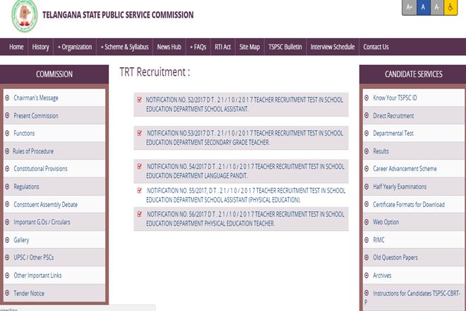 Candidates can visit the TSPSC official website tspsc.gov.in. Candidates can visit the TSPSC official website tspsc.gov.in.