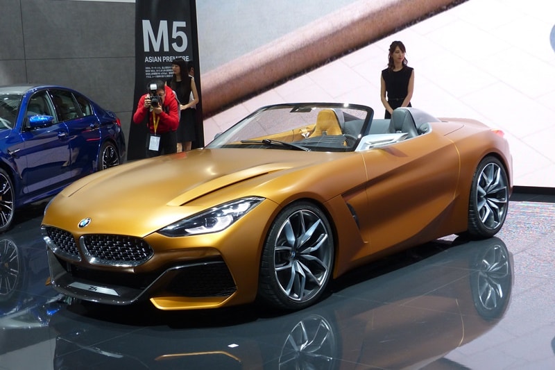 BMW Z4 Concept: First unveiled at the Concours d’Elegance earlier this year the new BMW Z4 (still a concept). It follows the BMW VISION NEXT 100 design philosophy. BMW has confirmed that the roadster will enter production in 2019 and the overall design will stay very similar to that of the concept. The new roadster was for the first time showcased outside the US and European regions.