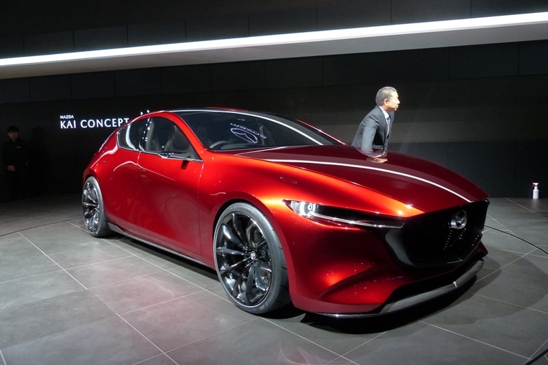 Mazda Kai concept showcased at Tokyo Motor show is likely to end up as the new generation Mazda 3 and the aggression in the design brings forward the futuristic look and Mazda's new design language going ahead. Mazda's Kodo design language has been evolved while designing this concept and now looks very slick