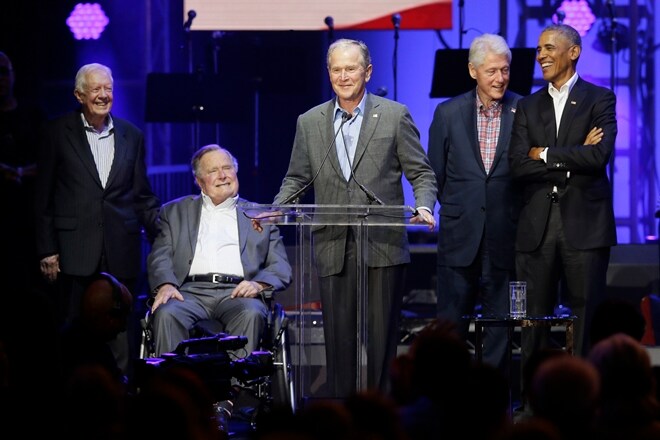 us president, president of america, ex president, former president, george bush, barack obama, donald trump, hurricane relief, relief concert, texas concert, hurricane concert