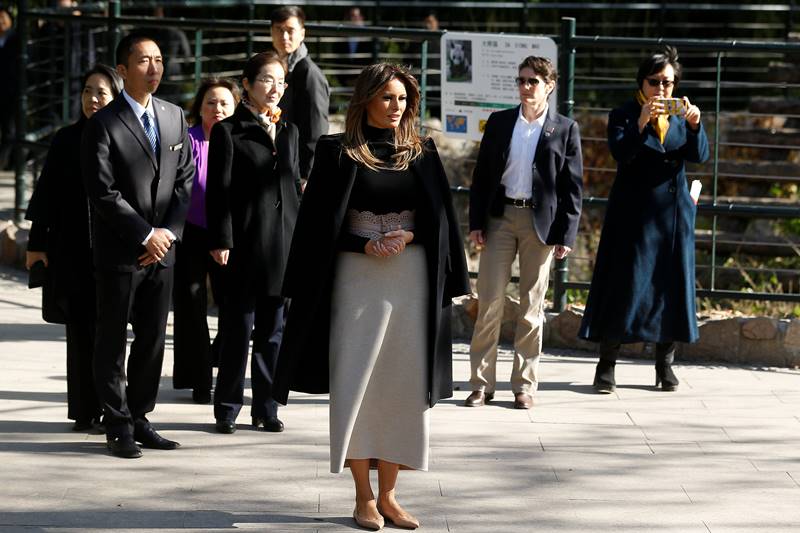 US first lady Melania Trump, Melania Trump, Donald Trump, Beijing, panda, pandas, Meng'er, Gu Gu, china, zoo, great wall, great wall of china, melania in china, trump in china, trump family in asia, trump asia tour