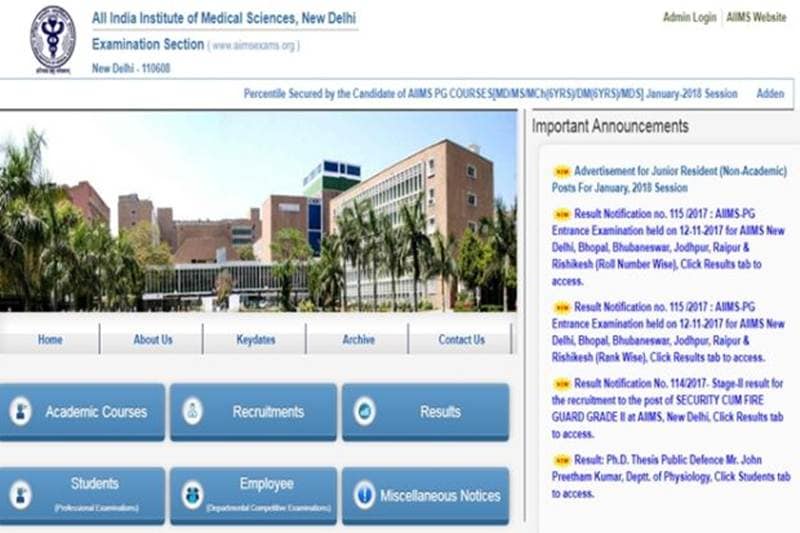 AIIMS Delhi recruitment 2017: The All India Institute of Medical Sciences (AIIMS) Delhi has announced vacancies for 194 posts on aiimsexams.org. The premier medical institute will appoint specialists for the posts of Junior Residents (Non-Academic). Candidates who are interested must note that the last date for online submission of an application for these Junior Residents (Non- Academic) posts is December 9, 2017. “Acknowledgement with regard to successful Online Registration will be forwarded to applicants email ID. However, the status of the application will be available on AIIMS website www.aiims.ac.in and www.aiims.edu as well as www.aiimsexams.org on 18.12.2017, ” the official notification stated.