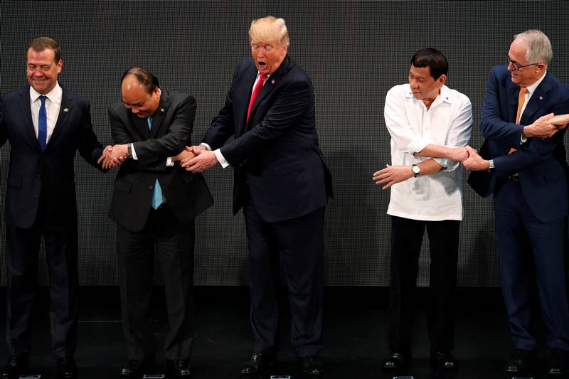 ASEAN summit in Manila, Donald Trump baffled, donald trump, narendra modi, pm modi live, asean summit live, manila, asean summit news, asean summit update, modi news, modi update, modi video, modi speech, modi trump meet, donald trump funny, modi funny, us, china, japan, doklam, modi doklam, south china sea, australia