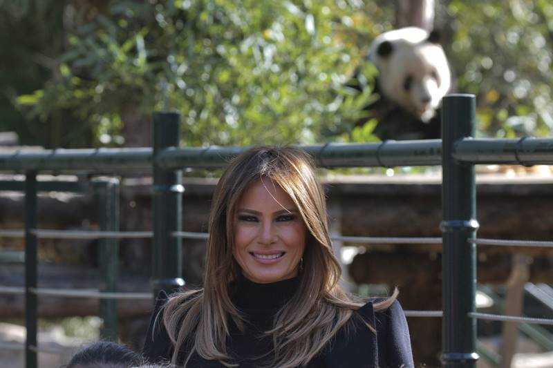US first lady Melania Trump, Melania Trump, Donald Trump, Beijing, panda, pandas, Meng'er, Gu Gu, china, zoo, great wall, great wall of china, melania in china, trump in china, trump family in asia, trump asia tour