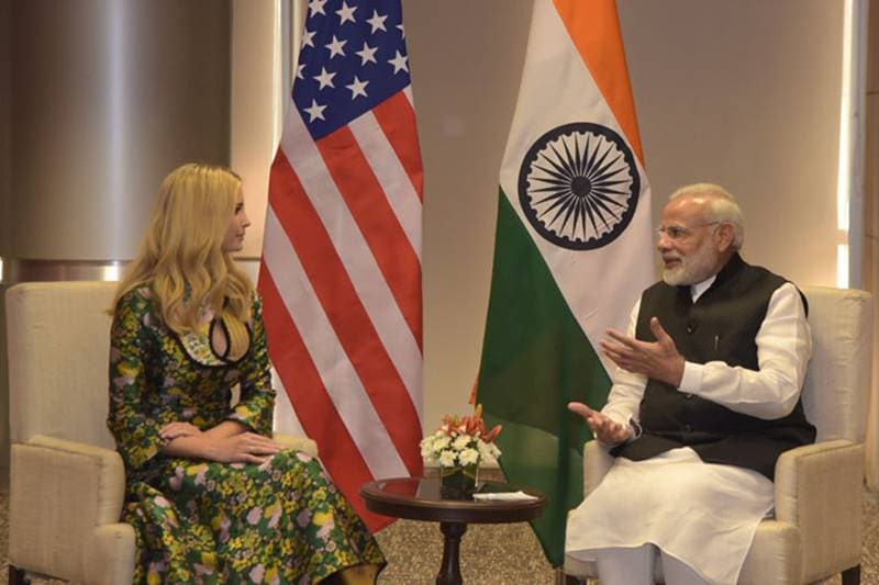 Modi will host dinner for her at the famous Falaknuma Palace Hotel this evening. (Image: PIB)