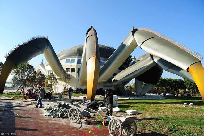 crabs, architecture, stainless steel crab, stainless steel crab museum, china
