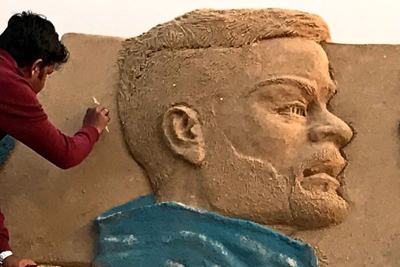 virat kohli, happy birthday virat kohli, virat kohli birthday, virat kohli birthday pics, virat virat sand art, sudarshan pattnaik