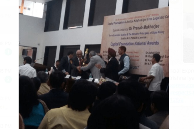 Fali S Nariman, difficult times, Constitution Club, Pranab Mukherjee, birth anniversary celebration, Capital Foundation National Awards, poem Palkhivala, Palkhivala
