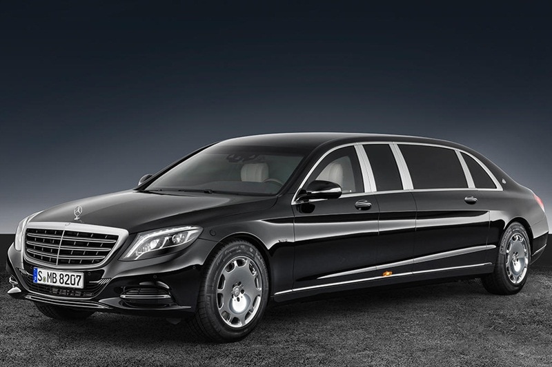 Mercedes-Maybach S 600 Pullman Guard: The Mercedes-Maybach S 600 Pullman Guard is a stretch limousine which is said to be the safety luxury vehicle in the world. The Maybach S600 Pullman Guard is certified for the highest ballistics protection VR9, which allows it to stand a blast of 15kg TNT from a distance of about around four metres. It has the highest level of comfort and convenience features, including AIRMATIC suspension and intelligent driver assistance system. The S600 Guard has polycarbonated glass coating on the inside for splinter protection. Powering this luxury model is a 6.0-litre V12 twin-turbo petrol engine that develops a 530 hp and 800 Nm of torque.