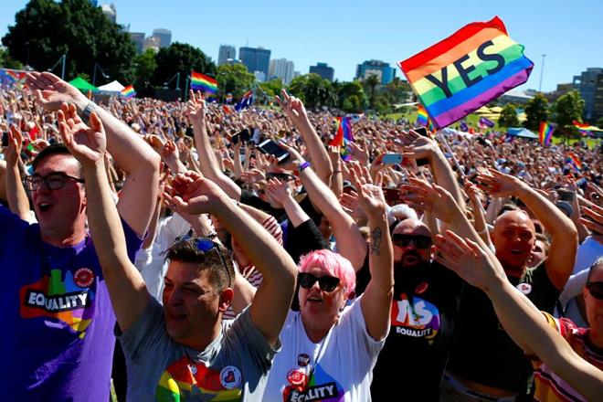 Australians, Wedding dresses, suits, rainbow celebrations, same sex marriage Australians, Wedding dresses, suits, rainbow celebrations, same sex marriage