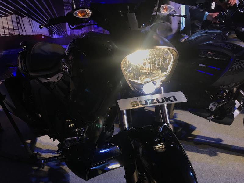 The Suzuki cruiser features a LED headlamp and tail lamp, a short and sharply designed twin-exhaust and a digital instrument panel, which is also seen on the Gixxer motorcycles. It is available in two colours - Mettalic Oort Gray with Mettalic Matte Black and Glass Sparkle Black with Metallic Matte Titanium Silver.