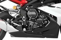 Race tuned 675cc 12 valve, in-line 3-cylinder engine