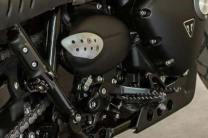 Scrambler features such as 'Bear Trap' adventure style front footpegs, removable pillion pegs and hangers and bash plate