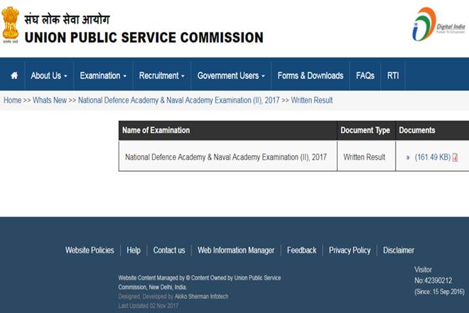 UPSC, UPSC NDA, nda, upsc.gov.in, upsc nda 2, upsc nda 2 result, upsc nda 2 result 2017, UPSC NDA/NA II, UPSC NDA/NA II result, UPSC NDA/NA II result 2017, ‪‪National Defence Academy‬, ‪Union Public Service Commission‬, ‪Indian Naval Academy‬, ‪Services Selection Board‬, ‪Indian Army, nda results, education news