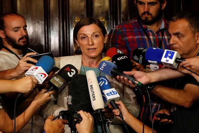 carme forcadell, catalan parliamrent, catalan parliament speaker, speaker forcadell bail, supreme court spain, catalan independence