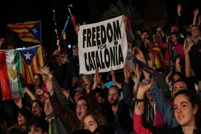 catalan independence, catalonia freedom, catalan protesters, catalan freedom, catalan separatists, spanish high court, Catalan parliament speaker Carme Forcadell, Catalan vice president Oriol Junqueras