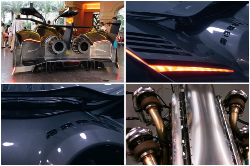 Now though, the Devel Sixteen has come back to the Dubai Motor Show and this time it looks much closer to being production ready, featuring a long wheelbase and low profile. From the rear, the Sixteen looks no less than a fighter jet with the massive twin exhausts. According to YouTuber Shmee150, who was at the Dubai Motor Show, the Devel Sixteen will have three versions with different levels of power.