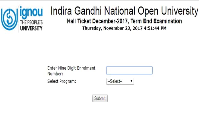IGNOU, IGNOU hall ticket, ignou hall ticket download, IGNOU hall ticket Dec 2017, ignou.ac.in, IGNOU admit card download, IGNOU admit card, Indira Gandhi National Open University, IGNOU news, IGNOU hall ticket Dec 2017 news