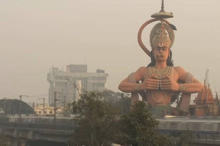 hanuman statue, delhi, karol bagh, airlift, delhi high court, encroachments, illegal construction, anti encroachment drive, karol bagh metro station, lord hanuman