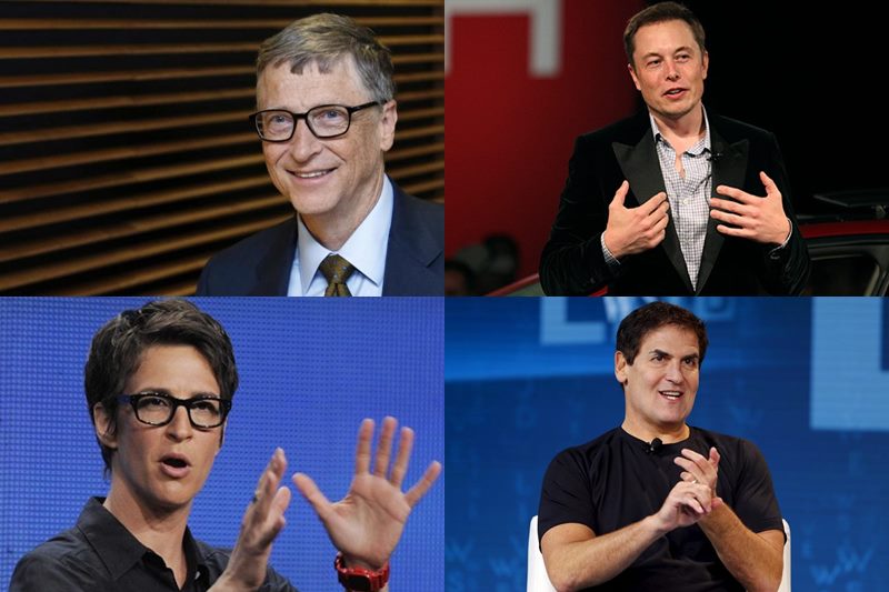 Bill gates, Elon Musk, microsoft, weekend getaway, rachel Maddow, Ariana Huffington, Mark Cuban, SapaceX, Arianna Huffington,