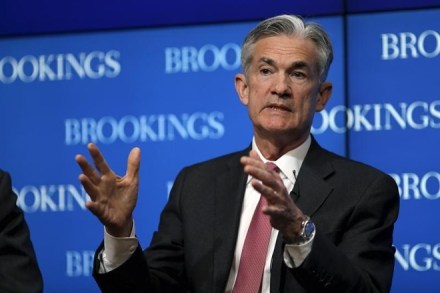 Federal Reserve Governor Jerome Powell delivers remarks during a conference at the Brookings Institution in Washington
