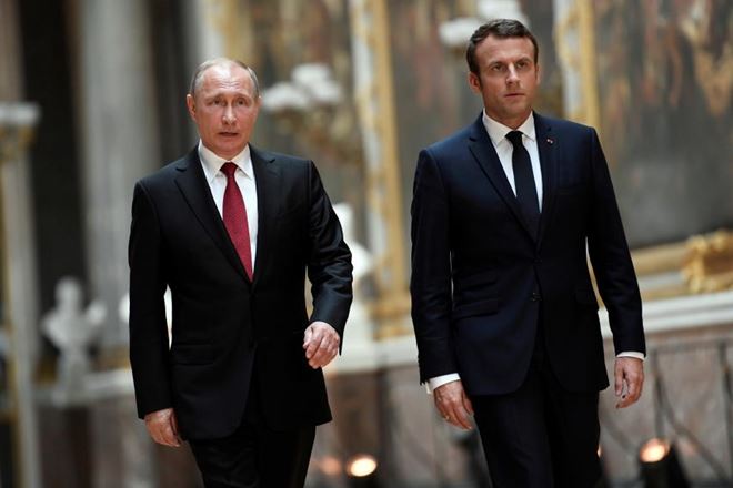Vladimir Putin, Emmanuel Macron, Syrian crisis, Syrian issue