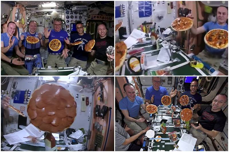 Astronauts, International Space Station, pizza party, pizza in space, space station, eat pizza, pizza lovers, pizza in space station, astronauts eat pizza, NASA, Randy Bresnik, world news, NASA photos