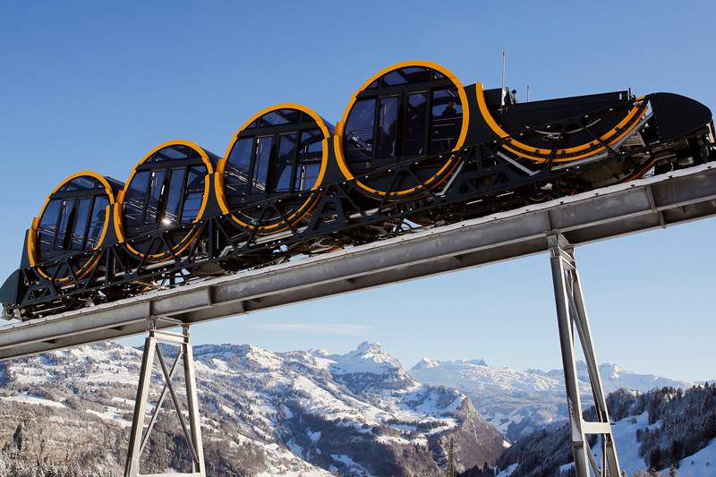 Switzerland, funicular railway, steepest funicular railway, Schwyz-Stoos, Stoos, carriages, train, passengers, swiss train, swiss valley, world news