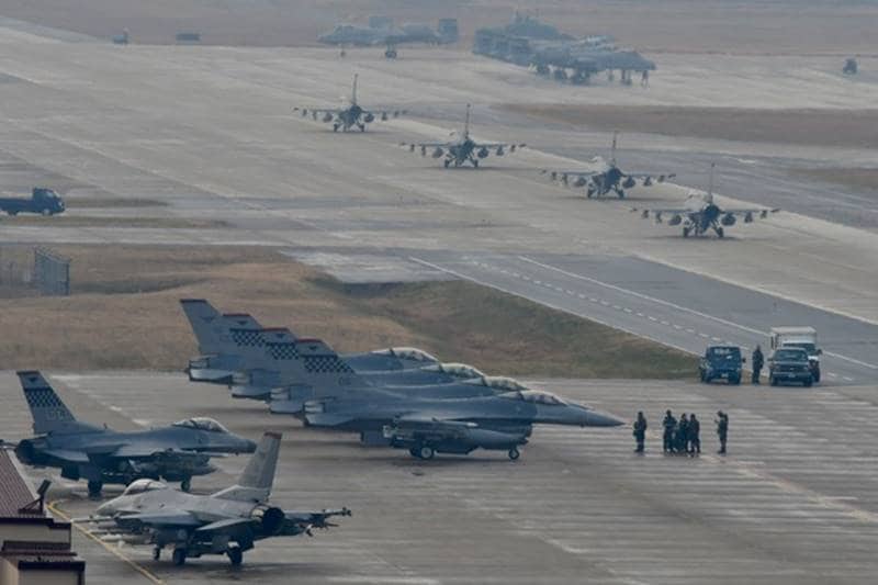 US Air Force, Air Force, US, joint aerial drill, Vigilant Ace, military drills, south korea, US fighter jets, US B-1B bomber, fighter jets