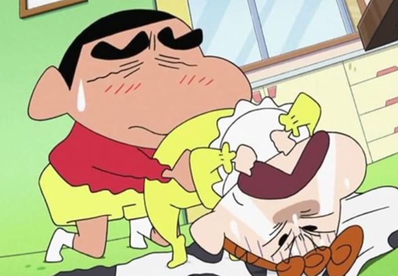 2- Shin Chan- Crayons Shin-chan also known as Shin Chan, is a Japanese manga series written and illustrated by Yoshito Usui. It follows the adventures of the five-year-old Shinnosuke "Shin" Nohara and his parents, baby sister, dog, neighbours, and friends and is set in Kasukabe, Saitama Prefecture. (Twitter)