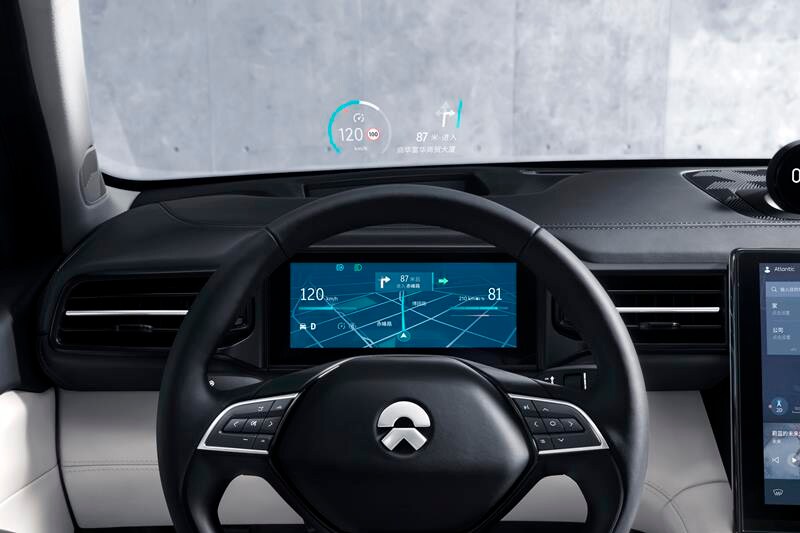 Nio ES8 also gets a large digital instrument cluster and a steering mounted controls.