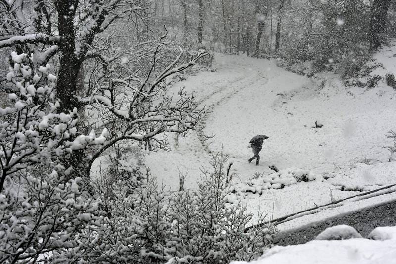 Snowfall in Kashmir, Kashmir Snowfall, Snowfall in srinagar, srinagar gets first snowfall, kashmir valley, snowfall, snow, heavy rain, first snowfall, jammu and kashmir, cold in kashmir, leh, winter season