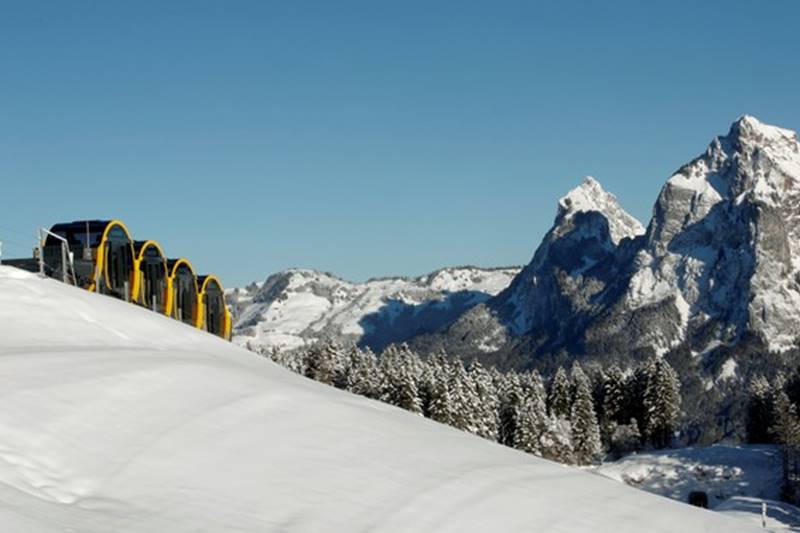 Switzerland, funicular railway, steepest funicular railway, Schwyz-Stoos, Stoos, carriages, train, passengers, swiss train, swiss valley, world news